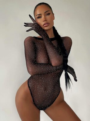 Malla body brillante - Negro